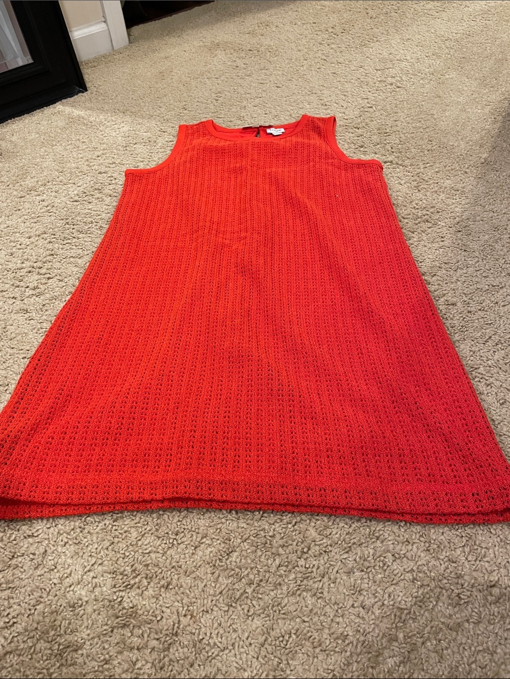 J. Crew Red orange Sleeveless Knit Mini Dress size medium NTW